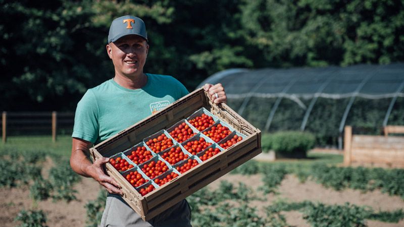 Joey Lankford of Cul2vate on the farm grounds in Tennessee.