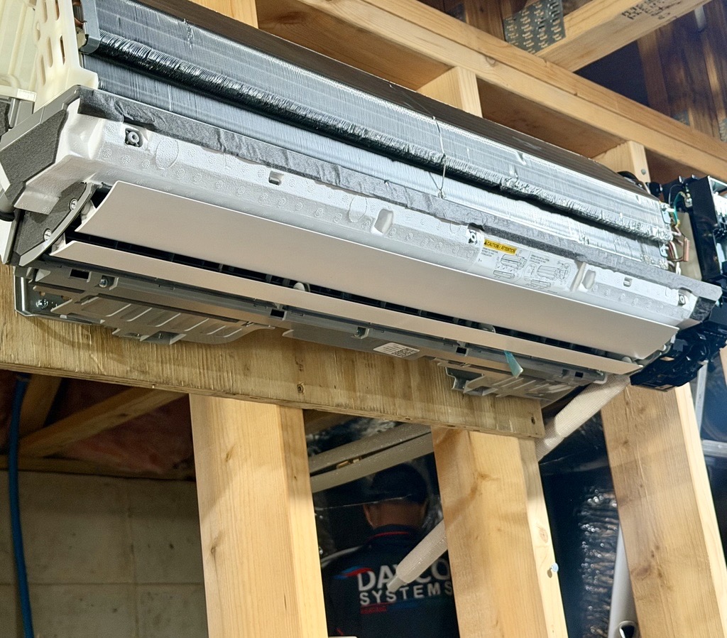 mini-split in basement with out cover