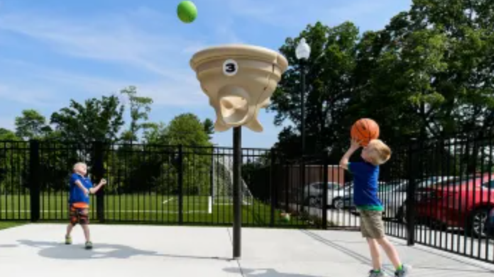 Kids Playing Outdoor Playground Activity 