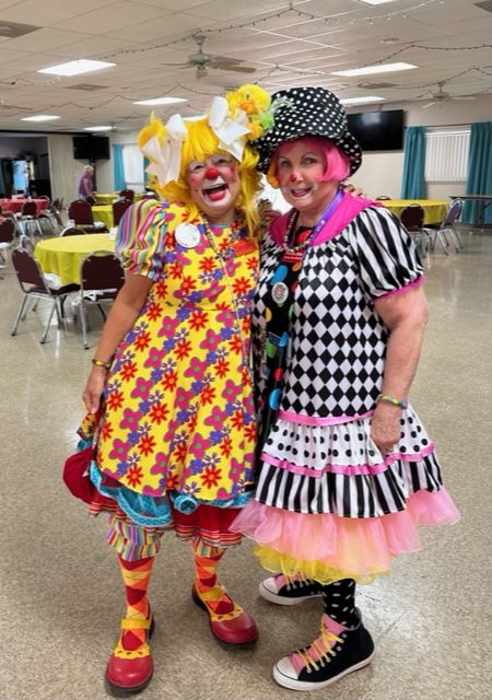 two hospice volunteer clowns