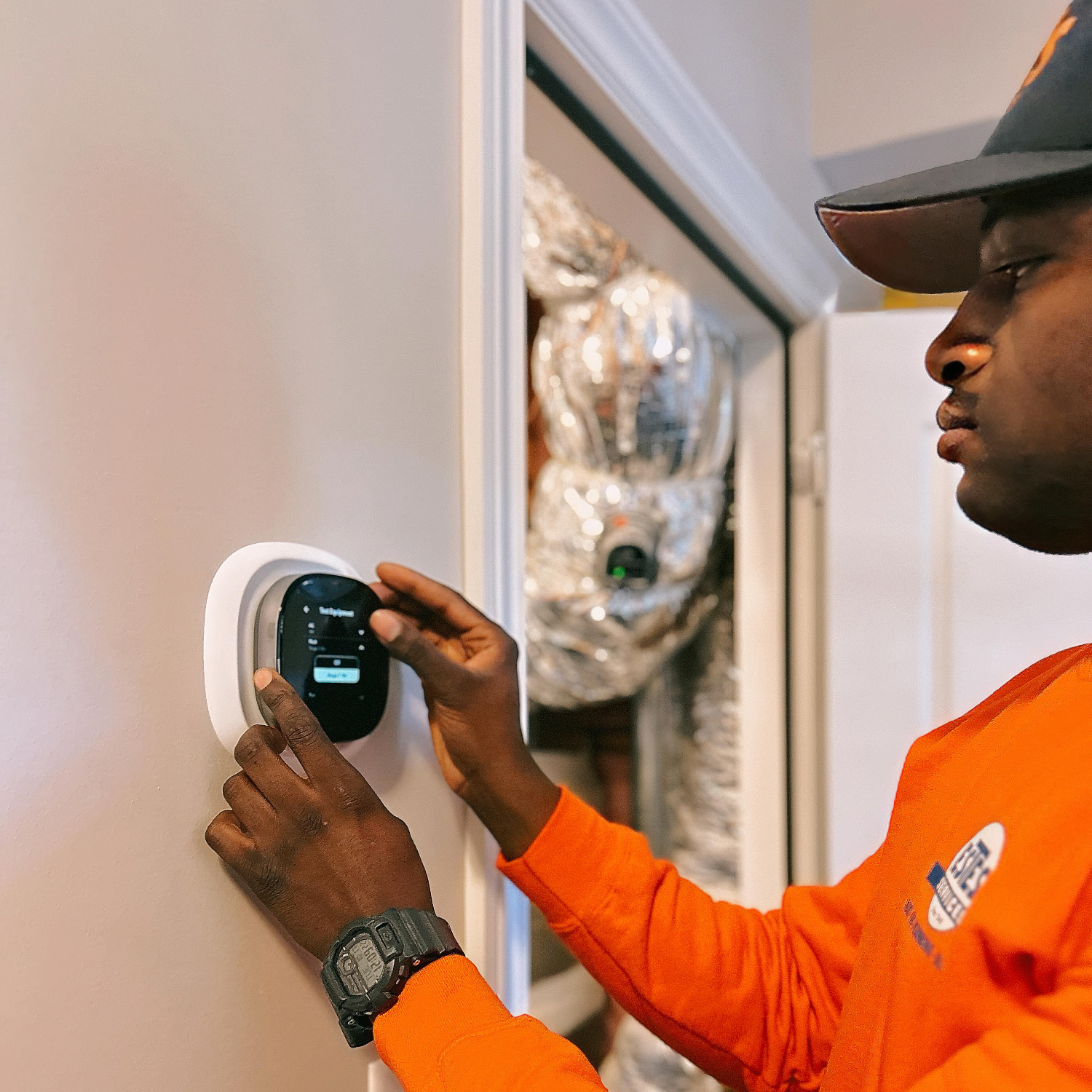 Estes Technician with an Ecobee Thermostats