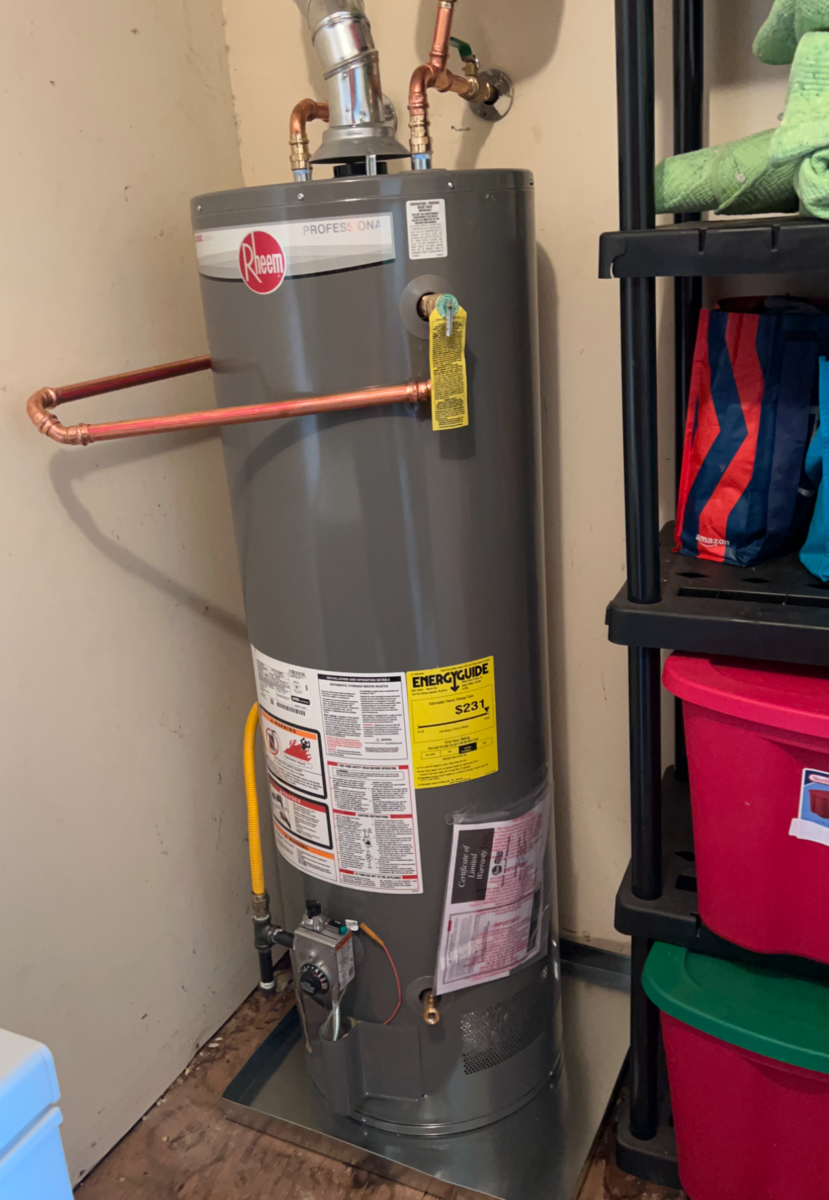 New Tank Water Heater installed by Estes Plumbing Services