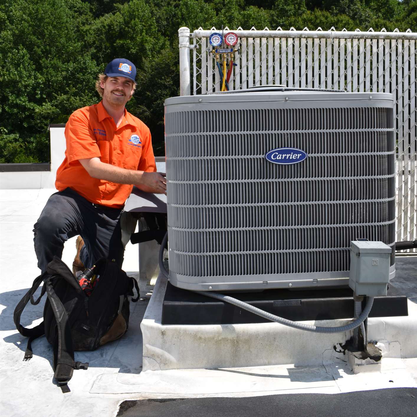 Estes Heating Technician with a VRF Carrier System