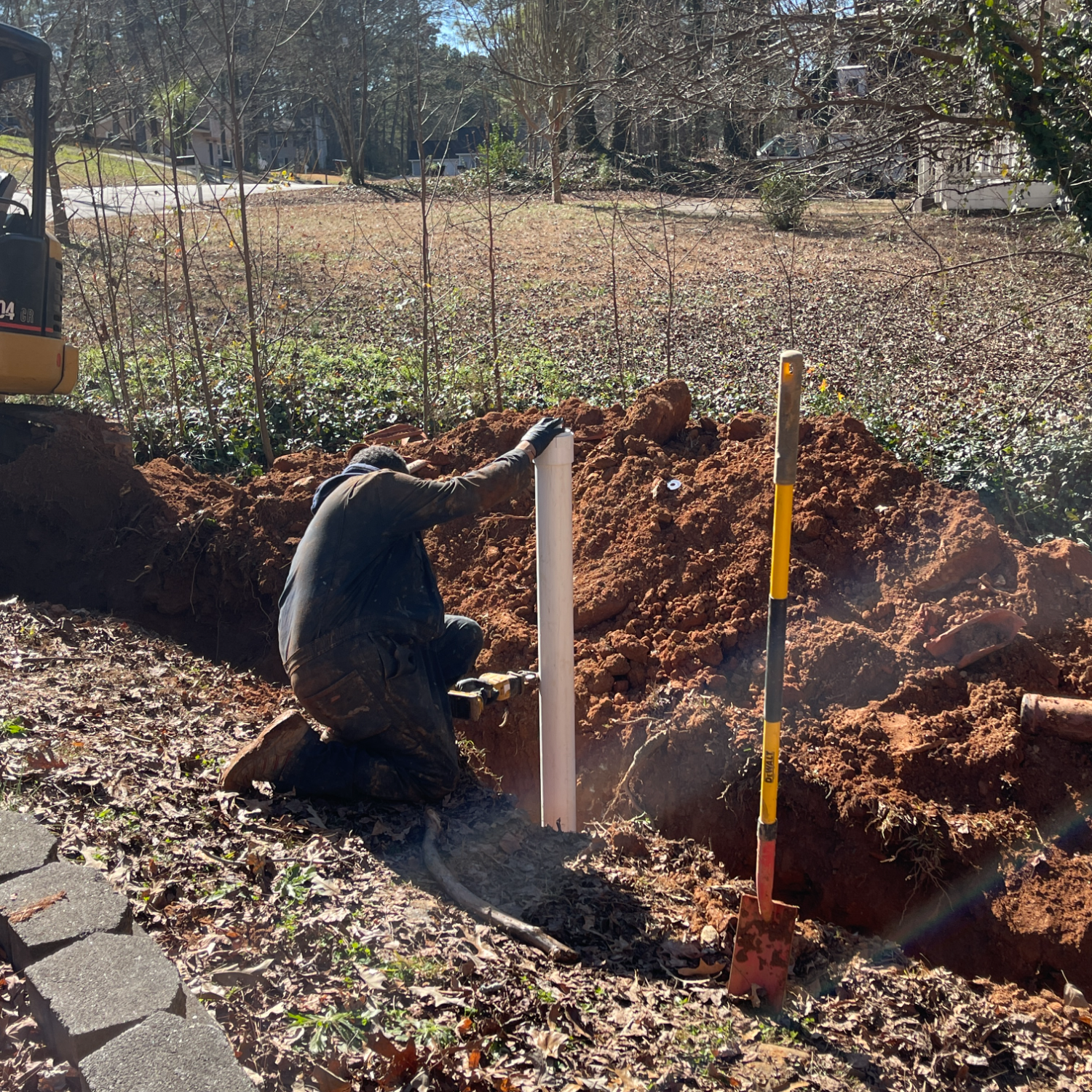 Estes Plumbing Team replacing a Sewer Line in Atlanta