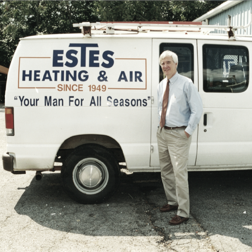 Tommy Estes close to an Estes Old Truck