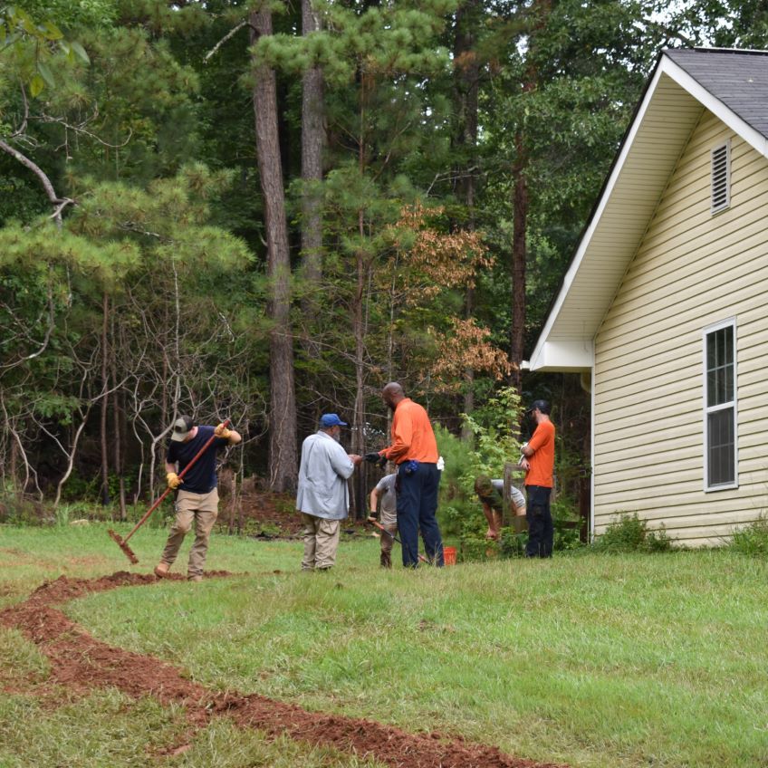 Estes Plumbers Crew working on a Sewerline Replacement