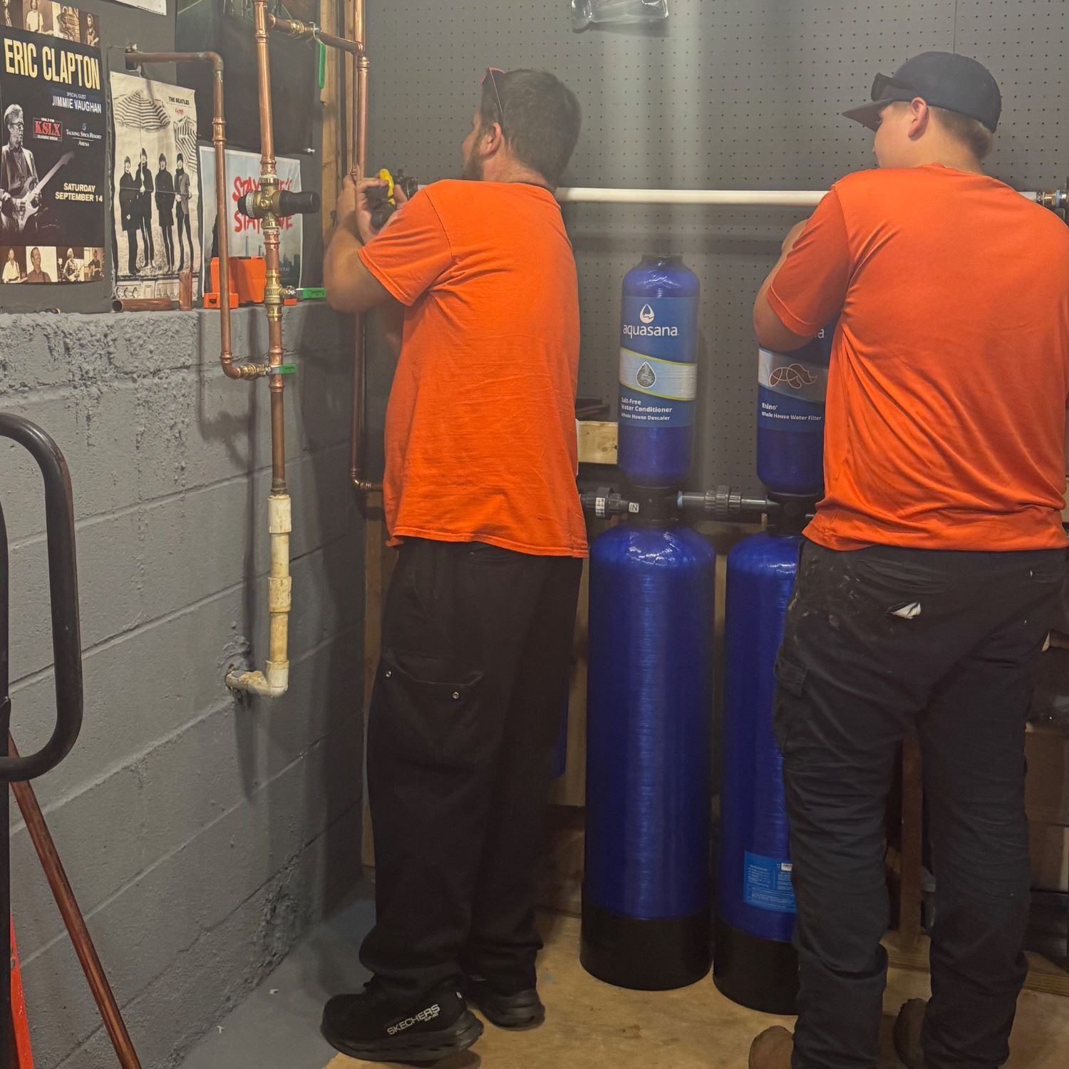 Estes Plumber working on an installation of a Water Filtration System