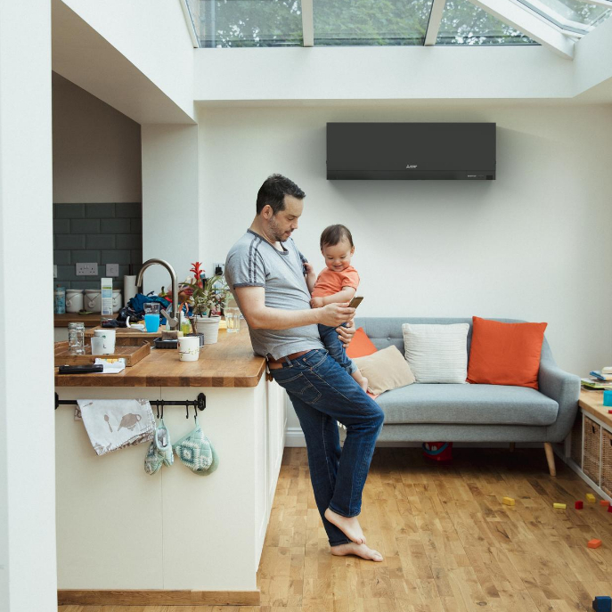  Dad and Daughter enjoying a ductless-mini-split