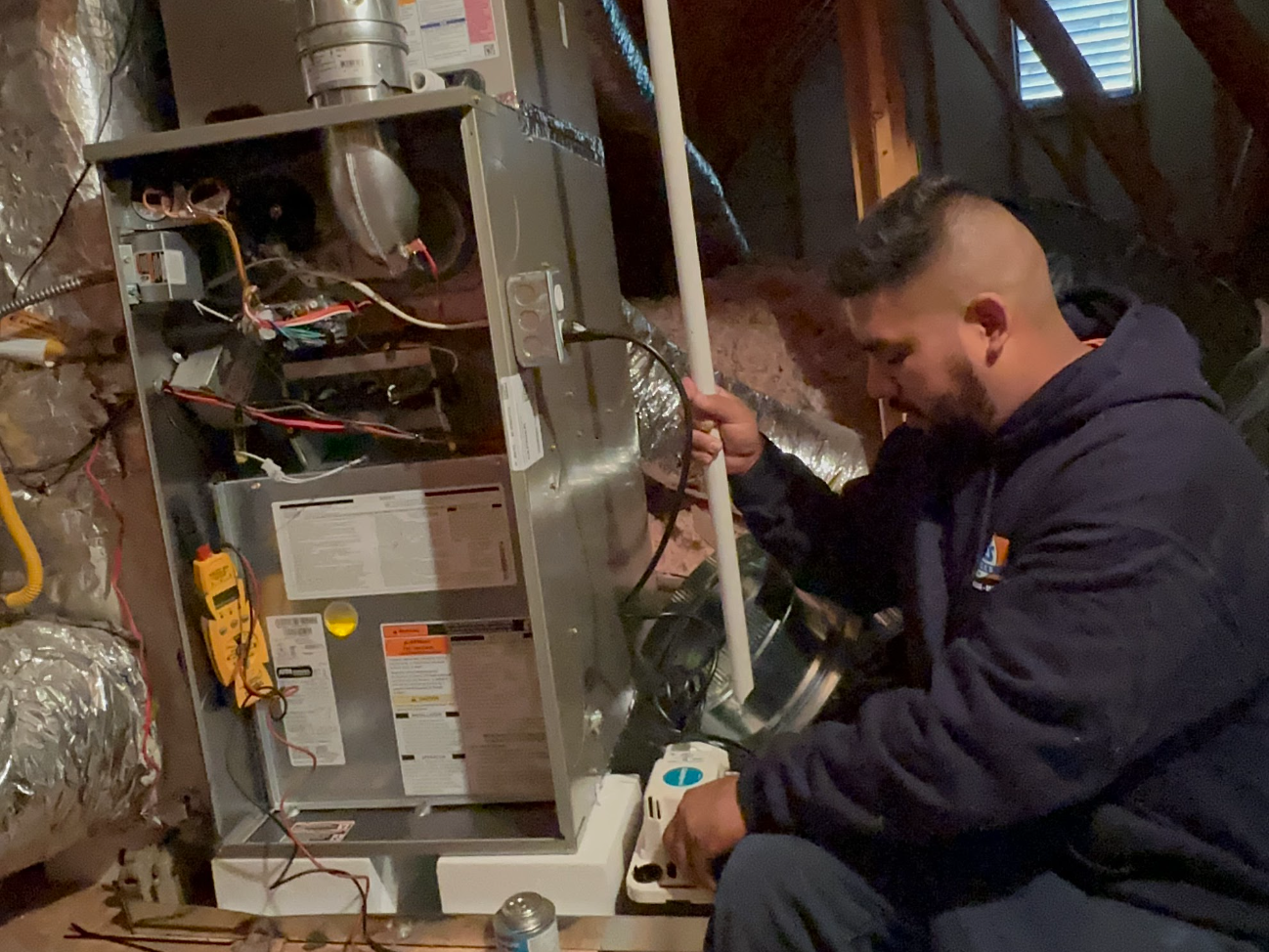 Estes Services Installer, installing a Gas Furnace in Georgia, US