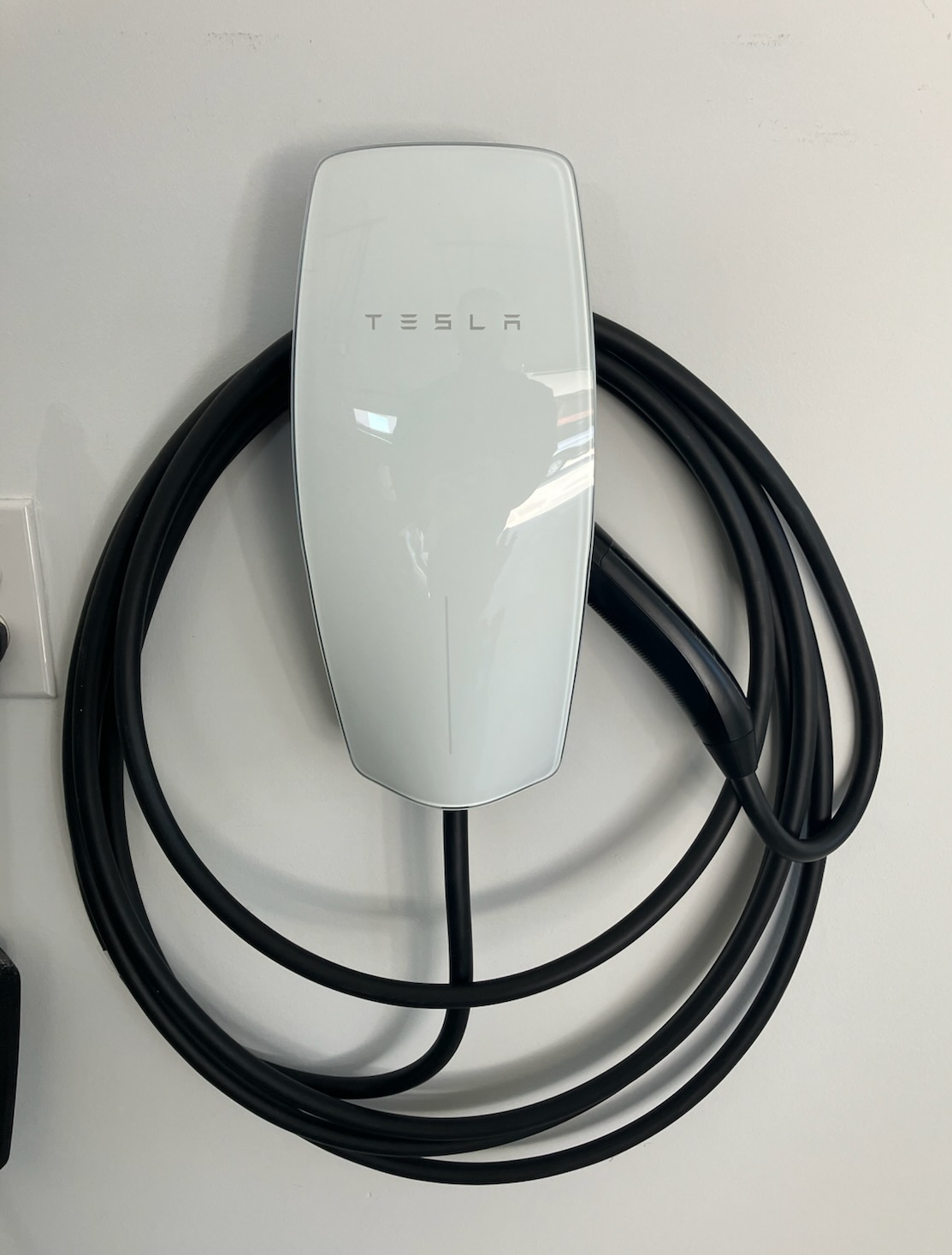 Tesla charger installed by Estes Services 