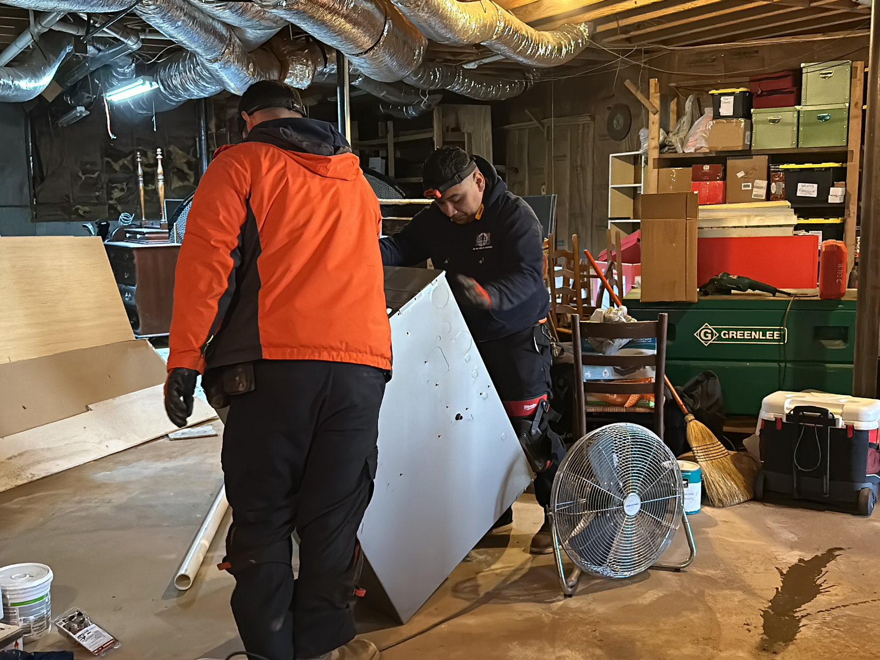 Estes Services Tech installing a Gas Furnace in Atlanta, Georgia