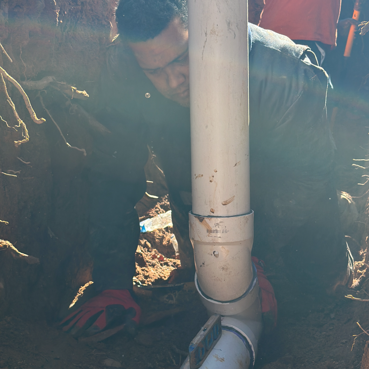 Estes Plumber replacing a Sewer Line