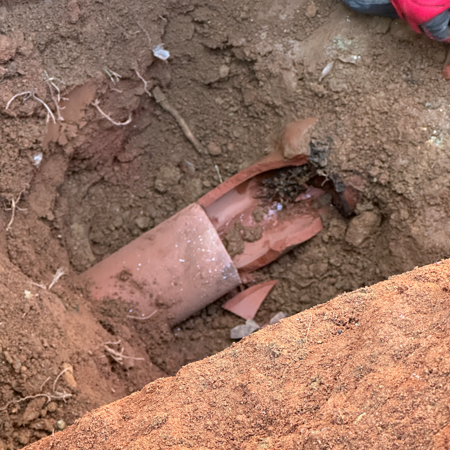 Clay Pipes broken sewer line needed a replacement 