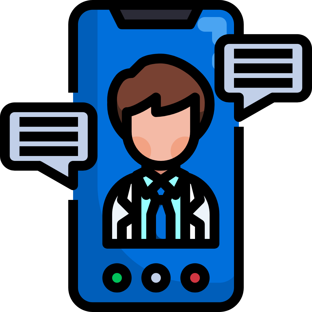 Graphic of a video call on phone