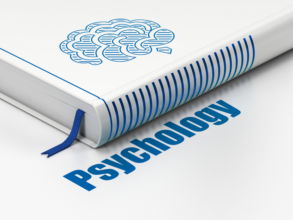 Photo of white book with psychology written beside it