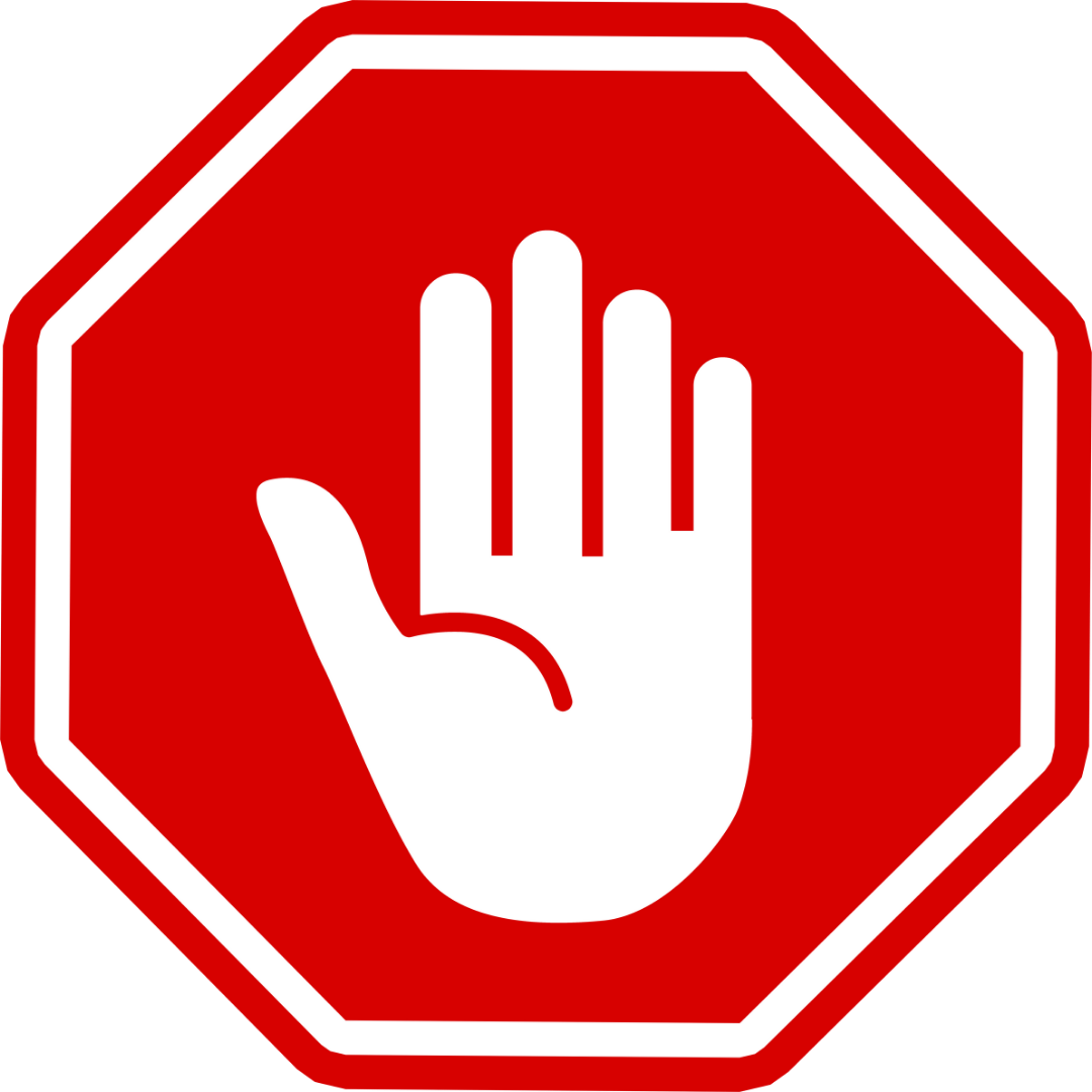 stop sign with hand up