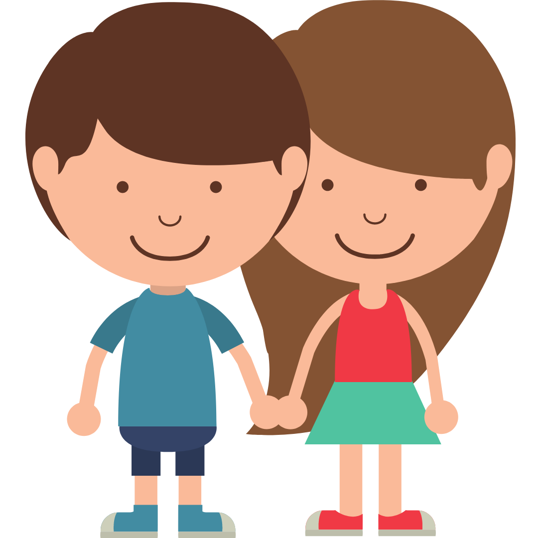 Graphic of a boy and girl