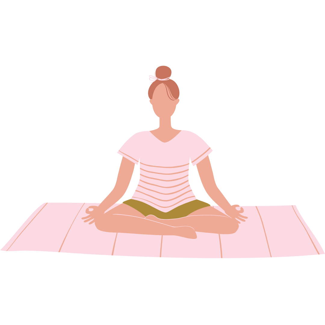 Graphic of woman meditating