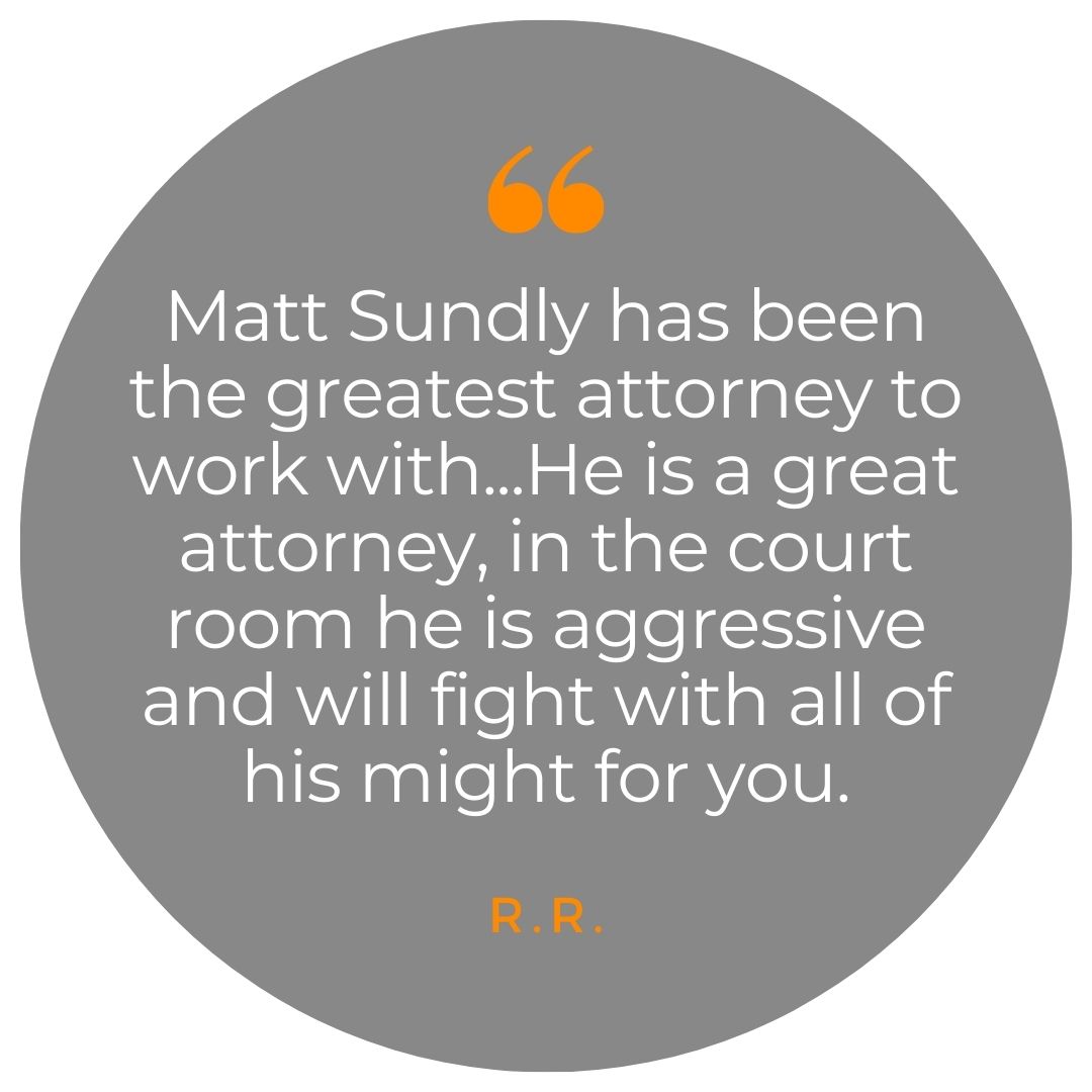 Testimonial by former client initials RR