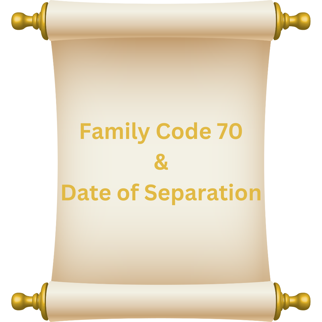 A scroll with the words family code 70 and date of separation written on it