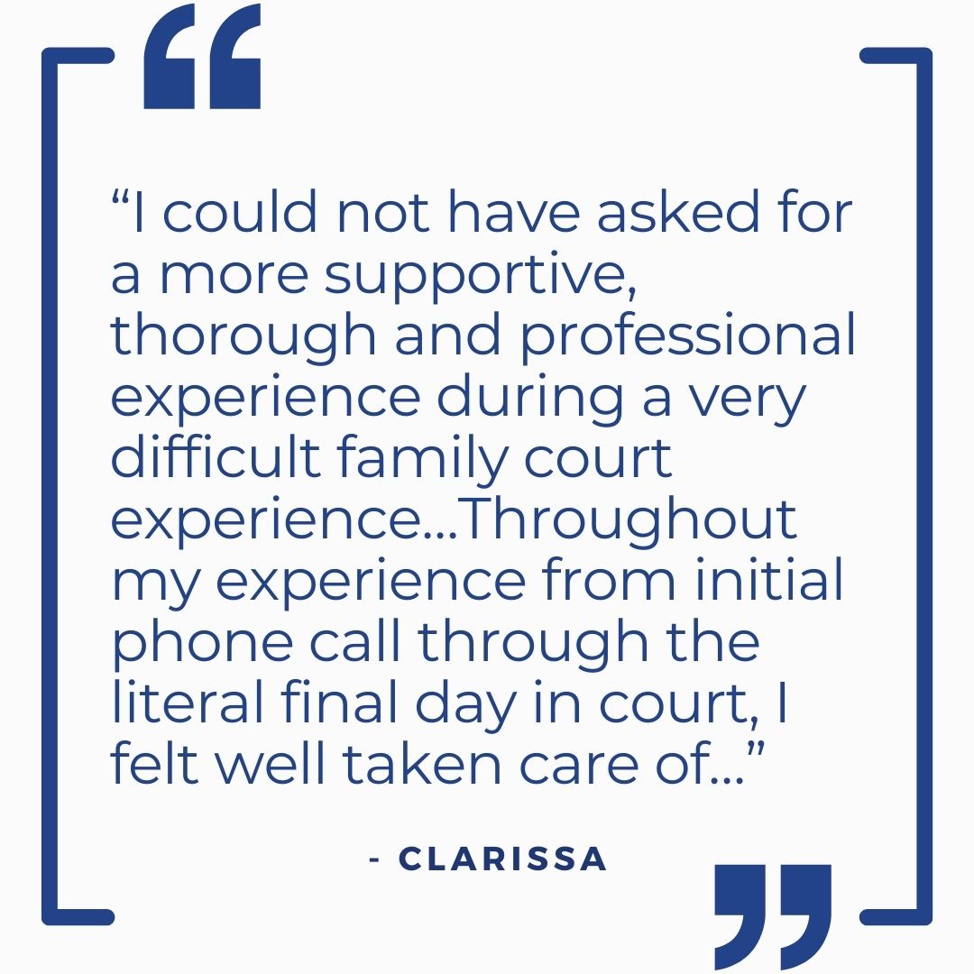 Testimonial by former client Clarissa