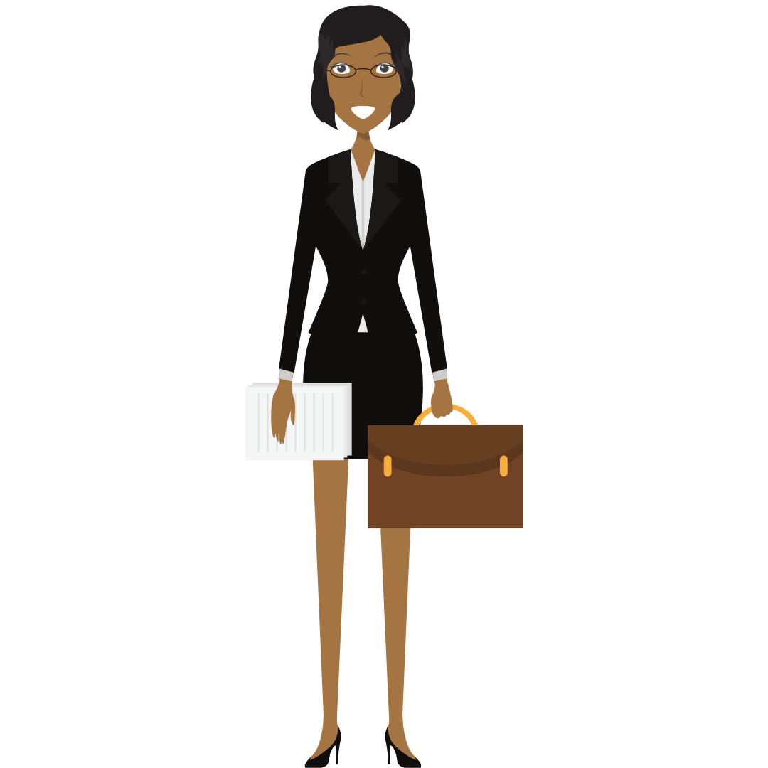 Graphic of woman with briefcase