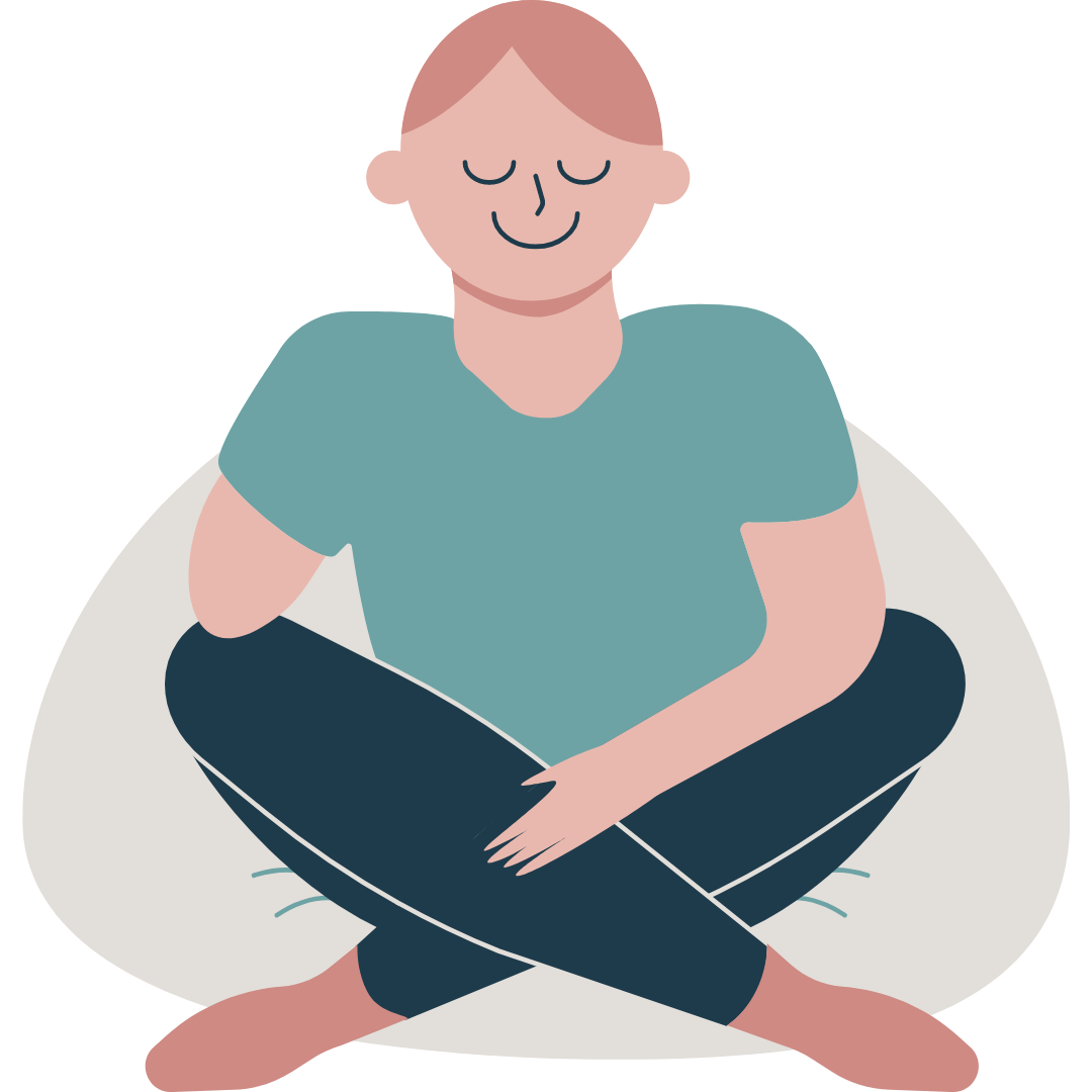 Graphic of meditating person