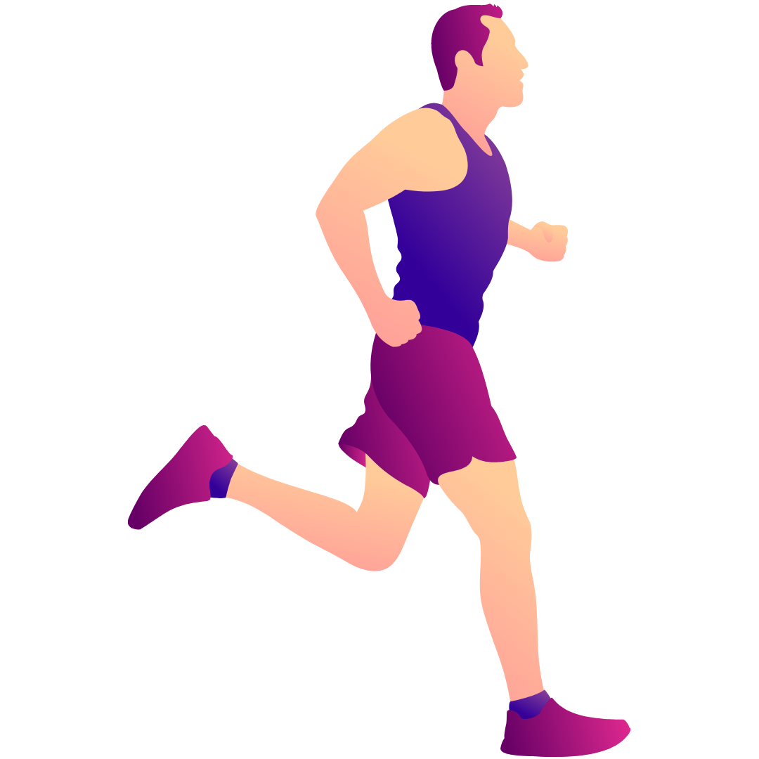 Graphic of man running