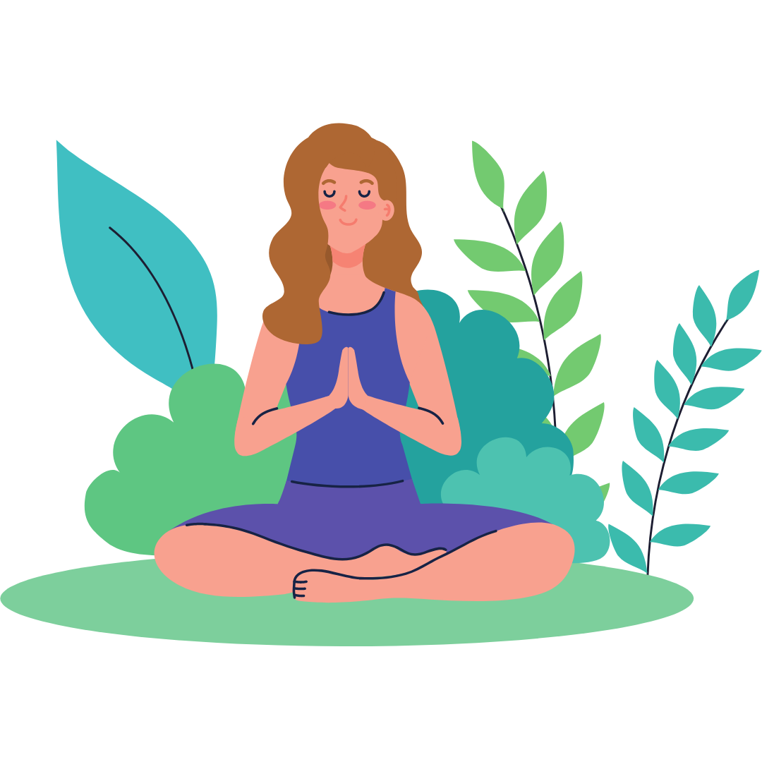 Graphic of woman meditating