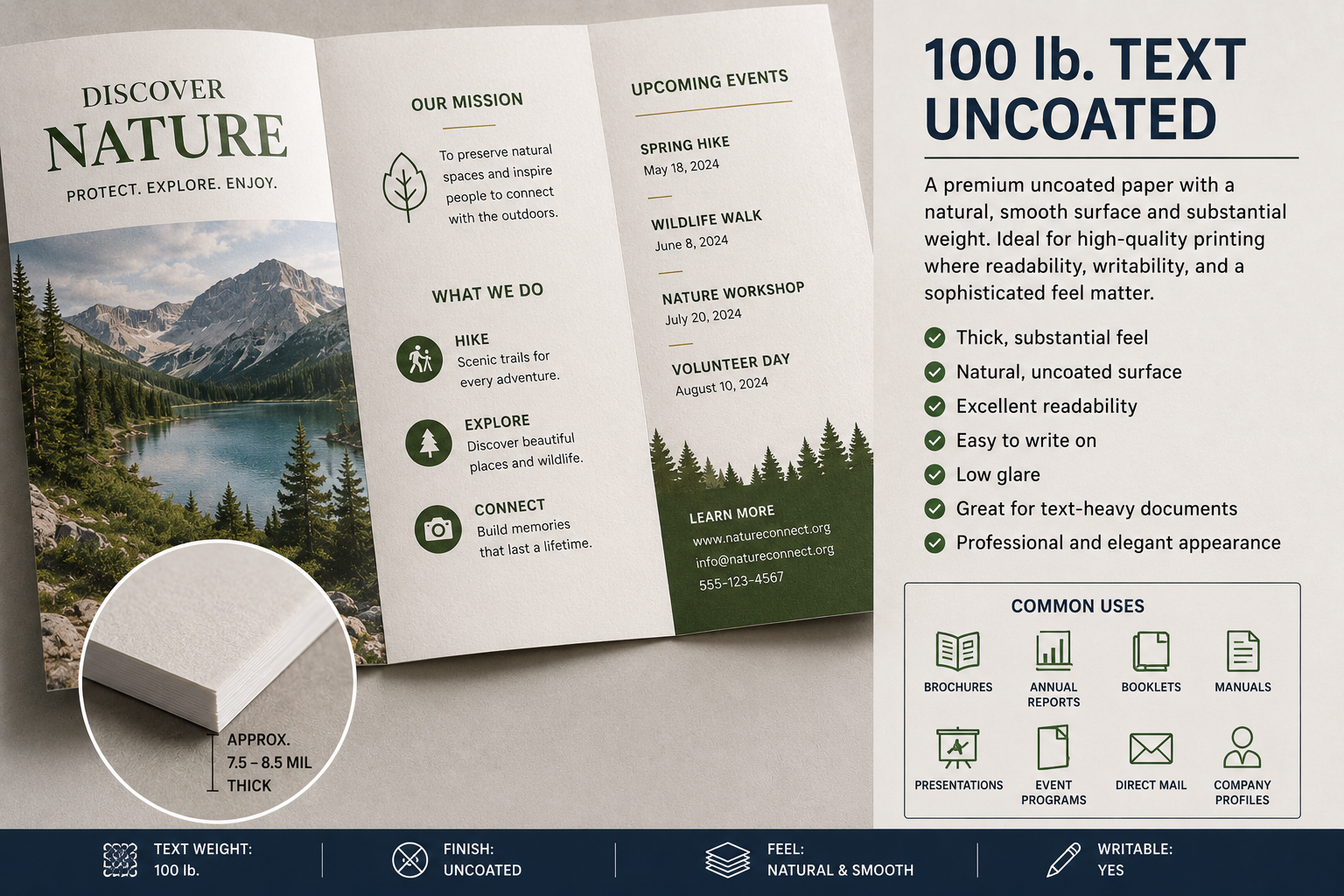 100# Text Uncoated