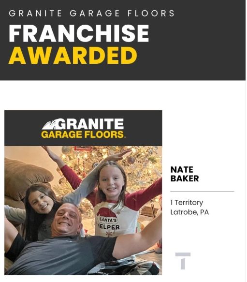 Granite Garage Floors new franchisee in Western Pennsylvania, Nate Baker and family