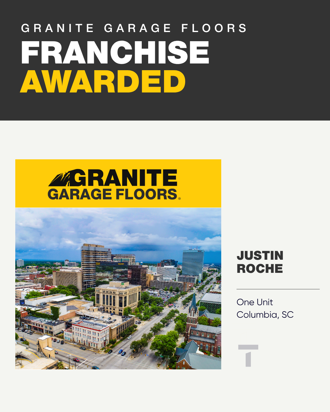 franchise owner Justin Roche, who's bringing Granite Garage Floors to Columbia, South Carolina