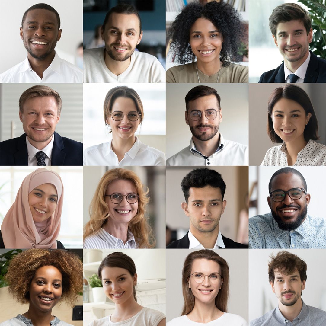 a collage of diverse people, diversity and cultural competency