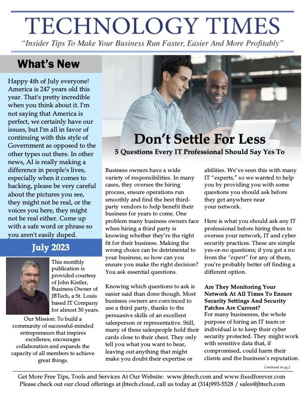 Newsletter cover
