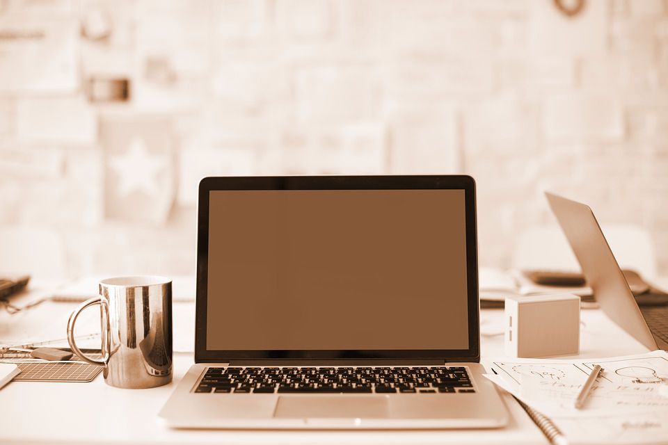 a laptop on a desk