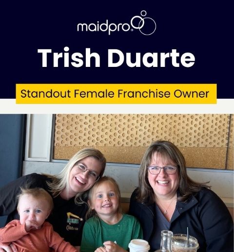 Trish Duarte, a MaidPro franchise owner and family in Temecula, California