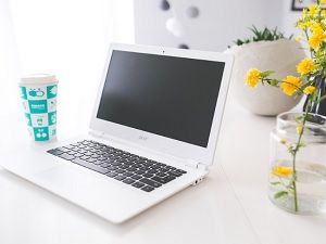 a laptop on a table