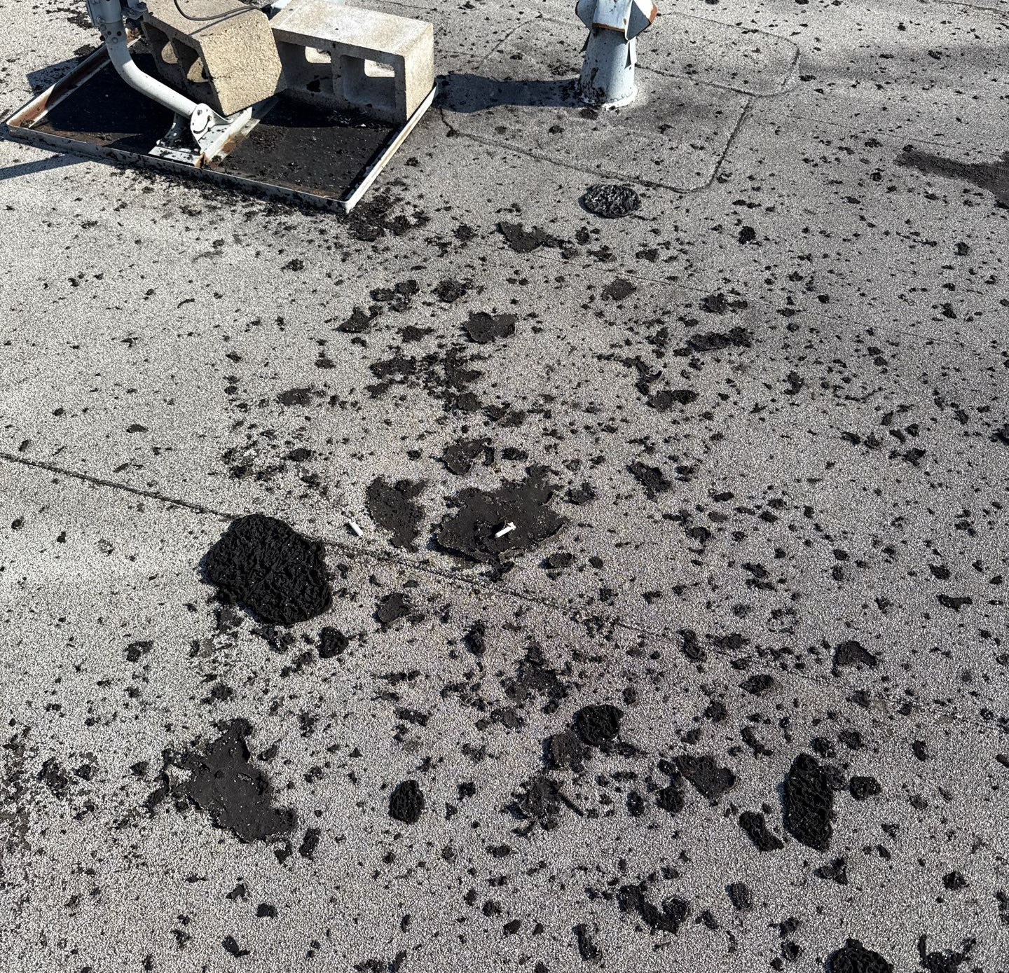 This photo shows years of grease buildup on the roof of a restaurant that was not regularly maintained.