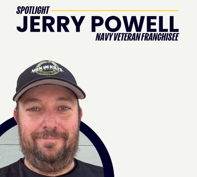 Veteran Jerry Powell and Men In Kilts Window Cleaning Franchisee Jerry Powell