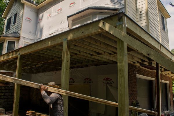 Deck build in progress in Atlanta.