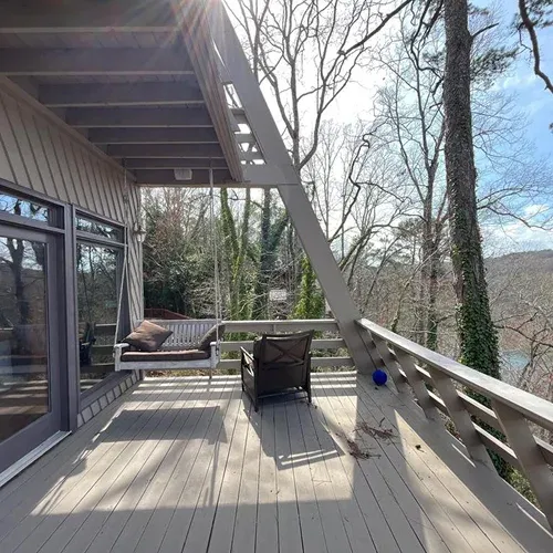 Nelson Exteriors builders constructing a multi-level deck in Marietta