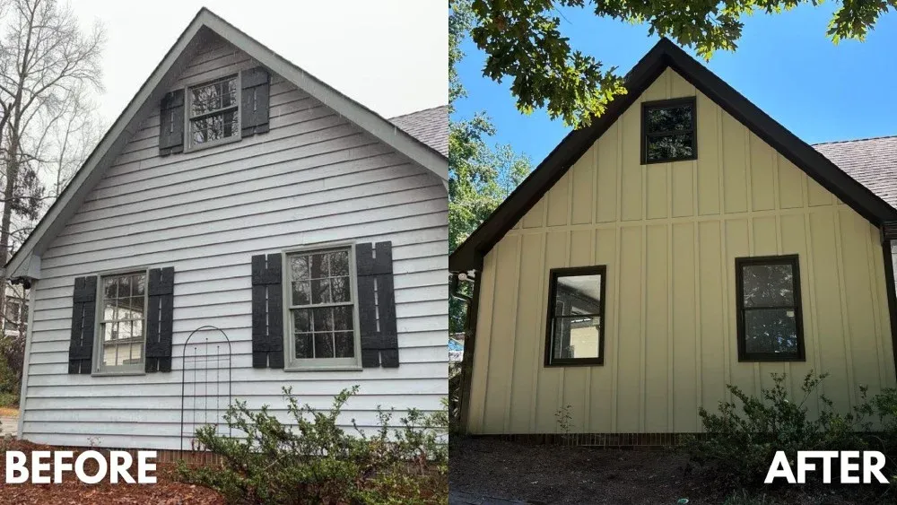 Before and after Atlanta siding replacement showing signs you need new siding by Nelson Exteriors in Atlanta, GA