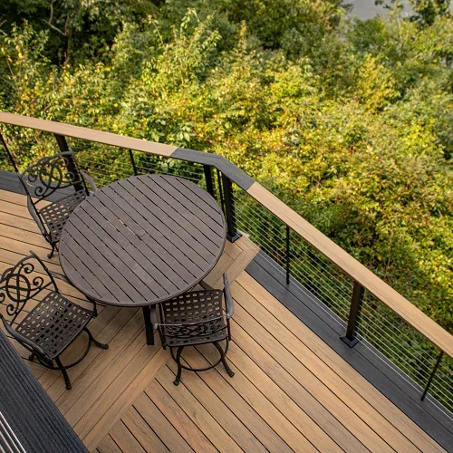 Pre-renovation condition of an aging deck by Nelson Exteriors in Marietta