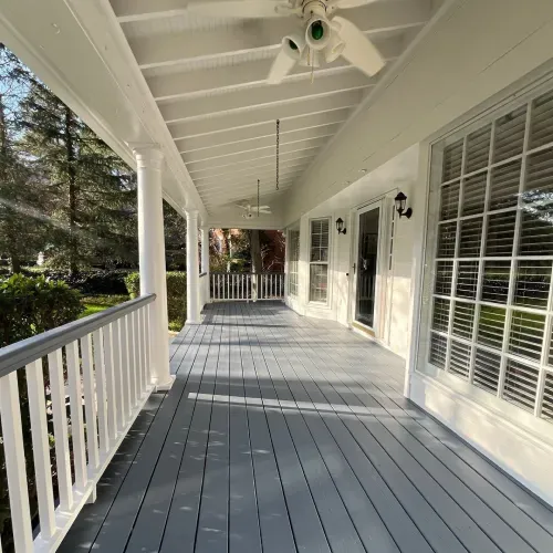 Ray Lathem of Nelson Exteriors on a finished home exterior project porch by Nelson Exteriors | Siding Contractor & Exteriors Marietta in GA