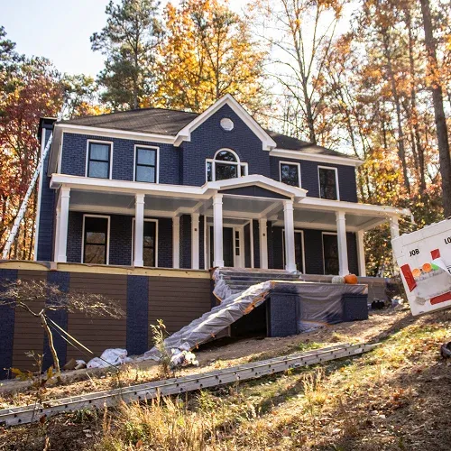 Beautiful home deck installation in progress by Nelson Exteriors in Atlanta, GA