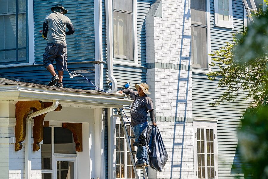 painters prepping house