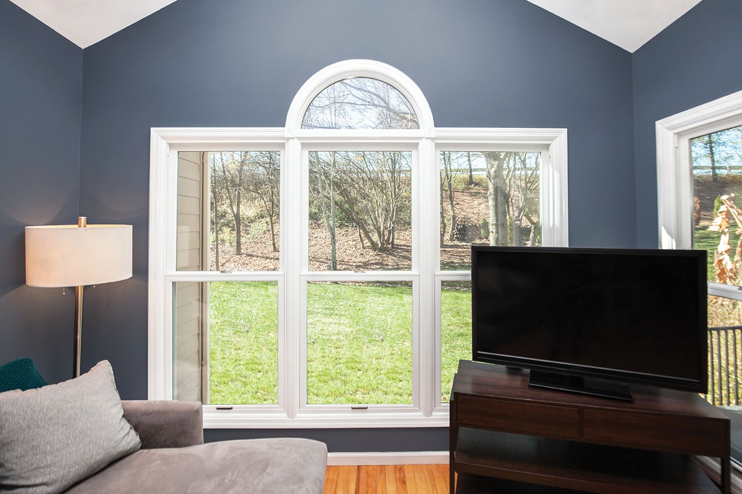 White double-hung windows installed in a home by North Georgia Replacement Windows