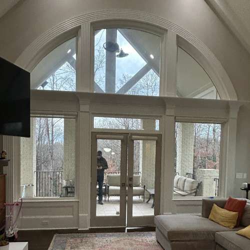 A large window and door