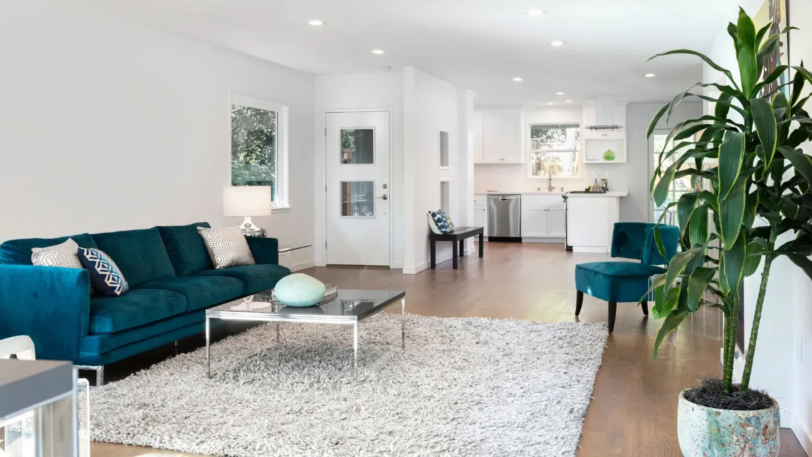 View of living room - if your home is filled with outside noise, see how sound reducing windows can help