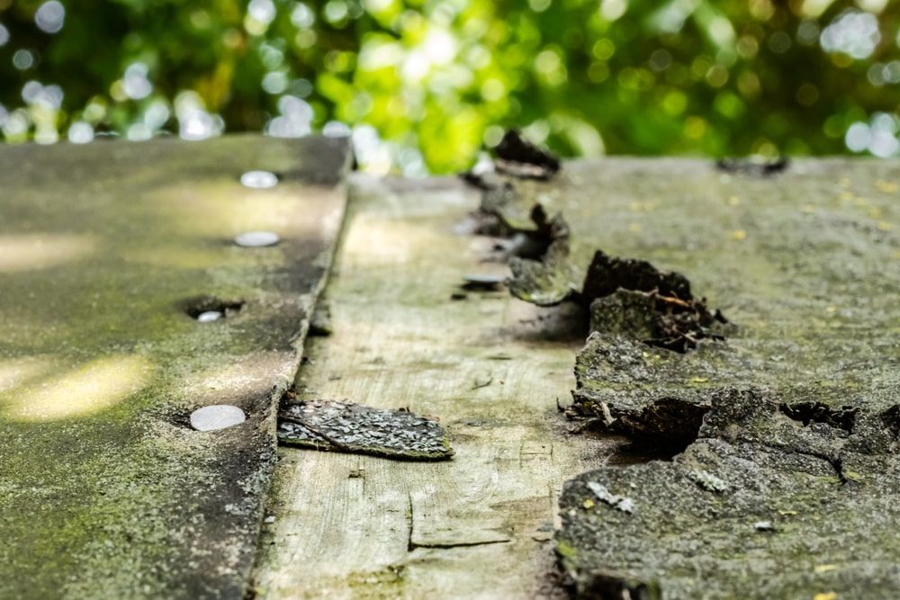 loose and exposed nails due to wind damage